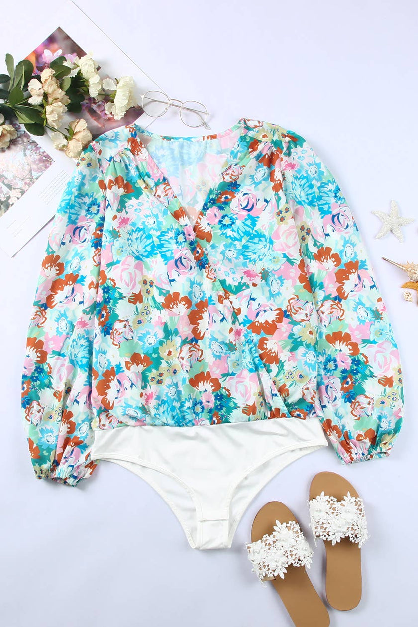 Floral Wrap Bodysuit