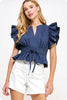 Navy Bloom Peplum